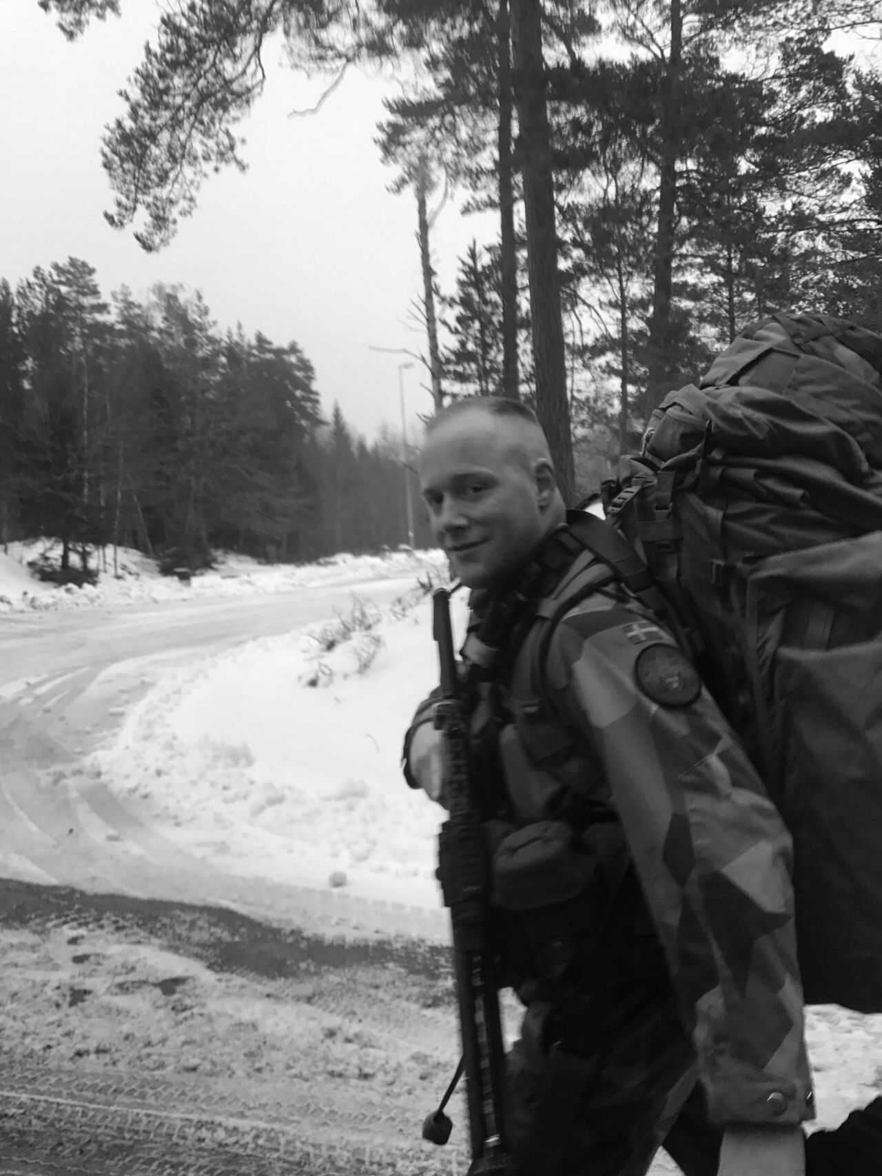 Niklas Lindahl during Swedish Armed Forces military service